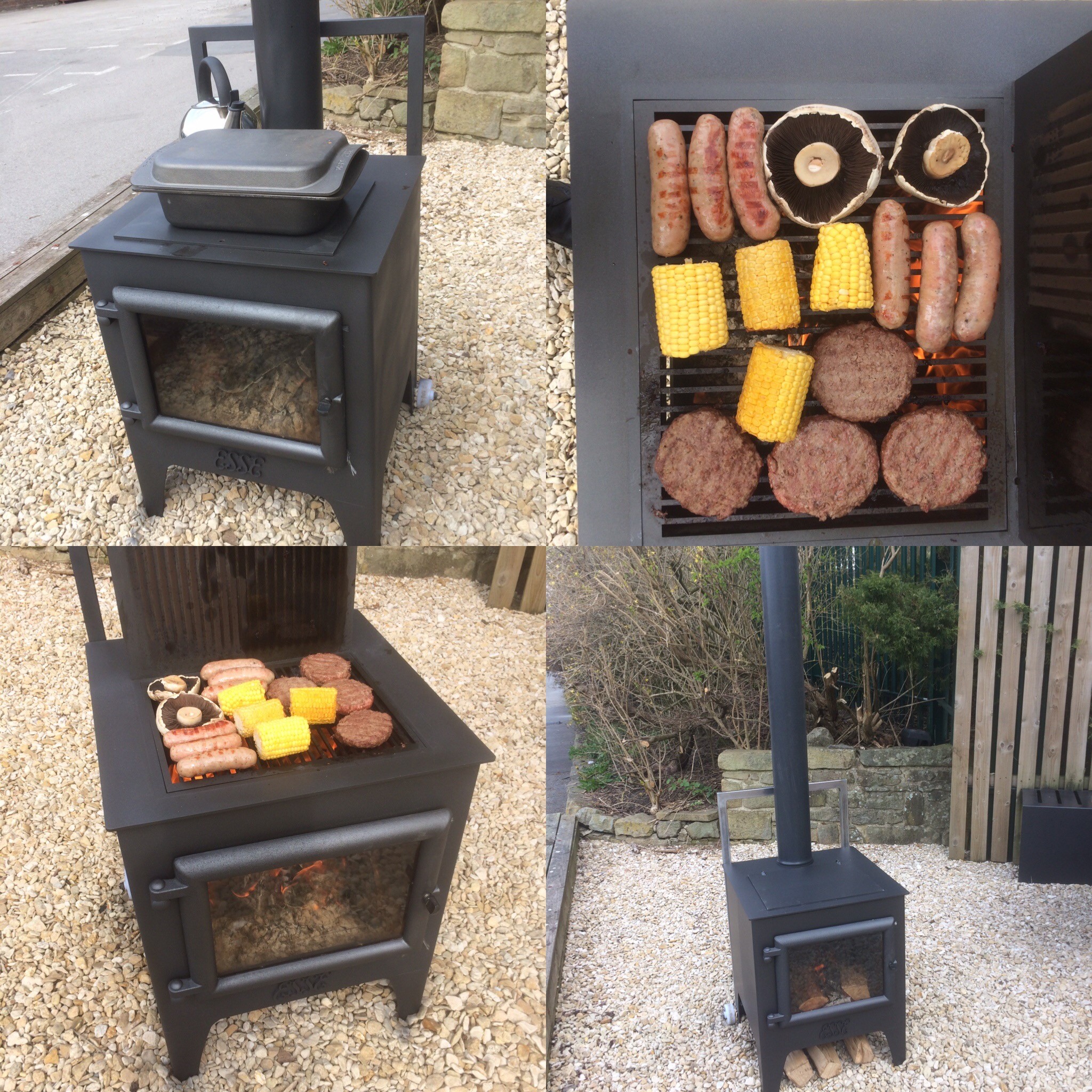 Esse Outdoor Cooker Stove Barbecue Grill Oven Wood Burner + 50kg